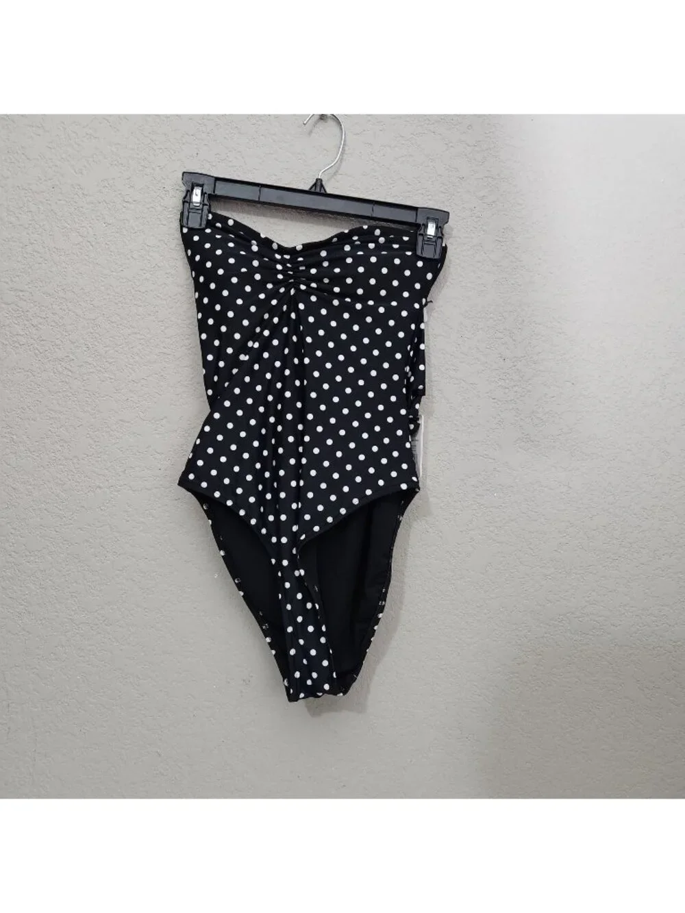 We Wore What Swimsuit One Piece SX Black Polka Dot NWT